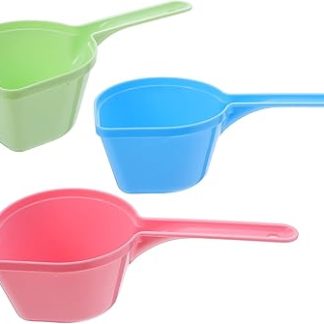 Набор WOONEKY из 3 пластиковых мерных стаканчиков для собак и кроликов, а также маленькая ложка для точной дозировки. Прочный и легко моющийся. Универсальная кухонная утварь для кормления домашних животных.