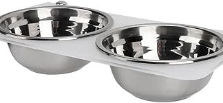 Подвесные миски для собак Tnfeeon с двумя отделениями из нержавеющей стали, регулируемая высота, для средних и крупных собак