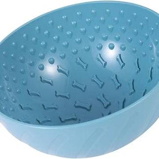 Универсальная миска для собачьего корма, миска для вылизывания питомца, нескользящее дно, большая вместимость, средство от скуки, подходит для домашних животных, щенков (синяя)