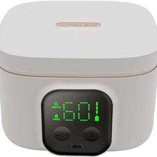 Электрический портативный подогреватель для еды в ланч-боксе, емкость 500 мл, мощность 25 Вт, 7-уровневая регулировка температуры, беспроводной нагрев.