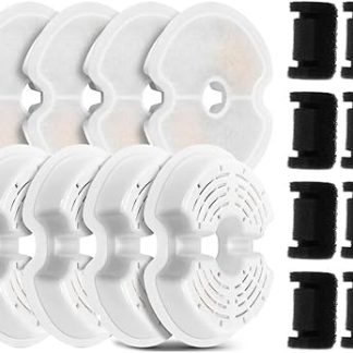 8 комплектов сменных фильтров и 8 фильтров для насоса кошачьих фонтанчиков с четырехступенчатой ​​фильтрацией.