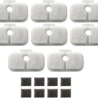 Сменные фильтры, белые, 8 шт., для фонтана для кошек Dockstream PLWF005 PLWF115, фильтры для сверхтихих фонтанов для домашних животных.