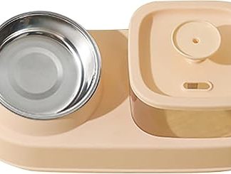 Миска для кормления домашних животных, поилка для кормушки, керамическое основание с двумя отделениями, устойчивая ручка, идеально подходит для щенков, для использования на улице, для питья, дома, для повседневного использования.