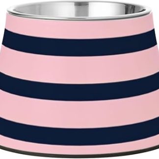Миски для кормления животных в черно-лавандовую полоску из нержавеющей стали с нескользящим покрытием, идеально подходят для собак, которые медленно едят и страдают от усталости после кормления.