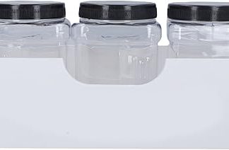 Набор из 3 герметичных контейнеров Pet Speed ​​для собачьих лакомств, прозрачный, большой вместительный, с отделкой из массива дерева.