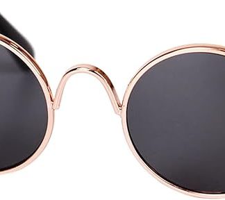 Black Funny Cat Small Dog Sunglasses Vintage Round Metal Reflection Sunglasses Pet Photos Cool Props Accessories Dog Sunglasses Apparel and Accessories
