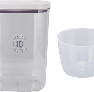 Qcwwy 10-литровый герметичный контейнер для хранения корма для домашних животных, влагостойкий пластиковый, легкий контейнер для корма для собак и кошек с дозатором, подходит для хранения корма.