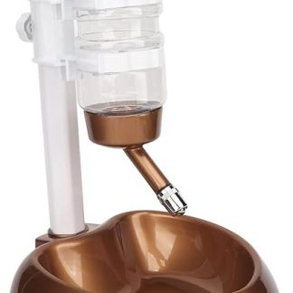 Регулируемая по высоте кормушка для животных, 2-в-1: напольный диспенсер для воды и миска для корма, автоматическая поилка объемом 500 мл для собак и кошек, нескользящая поверхность.