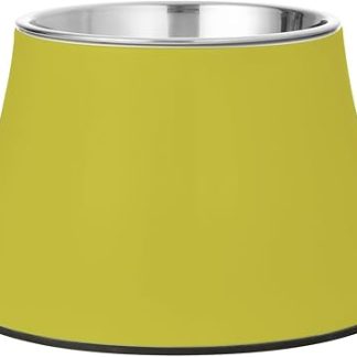 Миска для воды для собак цвета шартрез, нескользящая миска для кошачьего корма из нержавеющей стали, подходит для кошек, которые едят медленно и испытывают усталость из-за усов.