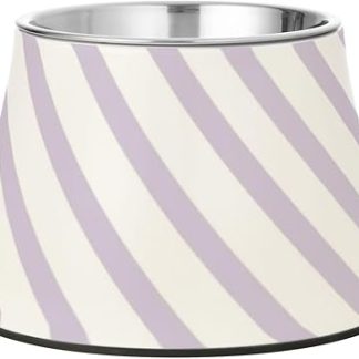 Миски-кормушки для собак Purple Stripes из нержавеющей стали с нескользящим покрытием для собак, которые медленно едят. Whiskers Relief
