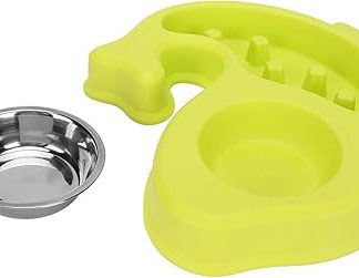 Миска для медленного кормления собак предотвращает скольжение, способствует пищеварению, можно мыть в посудомойке, миска-головоломка для щенков из нержавеющей стали.