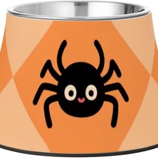 Миски для кормления собак на Хэллоуин в виде черных пауков, нескользящие миски из нержавеющей стали для кошачьего корма (для собак, кошек, кроликов и птиц).