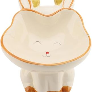 Миска для домашних животных Changor с милым мультяшным рисунком, миски для кошек, приподнятая керамическая миска, подходит для перекусов и кормления питомцев, изысканная.