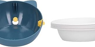 Силиконовая миска для корма для собак Tnfeeon, одобренная FDA, водонепроницаемая конструкция с нескользящим краем, приподнятый край для легкой очистки, портативная миска для корма для собак, высота 1,5 см.