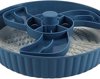 Миски для медленного поедания корма для собак, интерактивные миски-головоломки для собак, защита от удушья, нескользящие миски для сухого и влажного корма с 2 съемными вставляемыми ковриками для вылизывания.