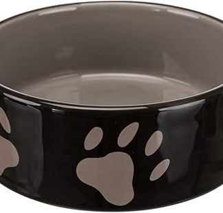 Керамическая миска для собак Trixie 24532, коричнево-бежевая, 0,8 литра.