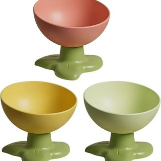 Миска Greabuy Elevated Cats в форме цветка, мультяшная, гладкая, круглая, удобная для кормления, креативная система кормления.