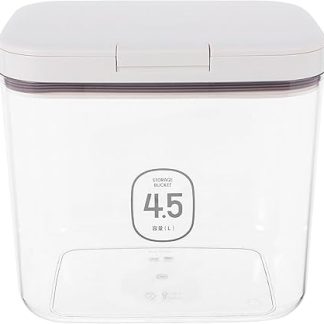 Ведро для хранения корма для животных UPKOCH - 4,5 л, герметичный контейнер для собачьего корма, многоразовый, с герметичной крышкой, прозрачный, для использования дома и в поездках.