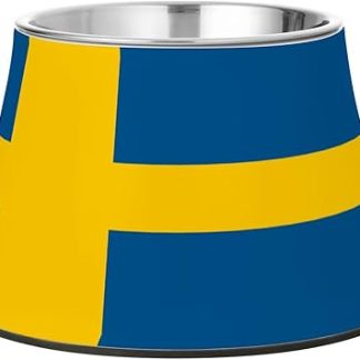 Миски для собак с изображением шведского флага, улучшенная миска для воды из нержавеющей стали для маленьких собак, Whiskers Fatigue Plato de comida para perros