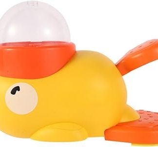 Интерактивный кормушка для собак в виде желтой утки, с кнопкой-головоломкой, несколькими отделениями для зерна, 22 x 14 см, для собак.