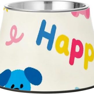 Милая, счастливая собачка, красочная миска для еды, нескользящая, из нержавеющей стали, простые миски для комфортного кормления любимого питомца. Comedero para perros