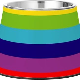 Миска для воды Rainbow Digital Papers Convex Pet Water Bowl Upgraded Stainless Steel Cats Basic Bowls for Medium Dogs Whiskers Friendly