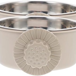 WOONEKY 2 шт. Стальные миски для воды и еды для собак, нескользящие, устойчивые к ржавчине, подвесные, для клеток и манежей, для средних и крупных собак, аксессуары для клеток, легко чистятся