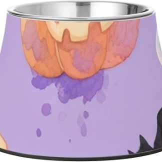 Стильная миска для корма для собак на Хэллоуин в виде тыквы, нескользящая миска из нержавеющей стали для кормления собак средних размеров, Relief Whiskers Dog Slow Feeder.