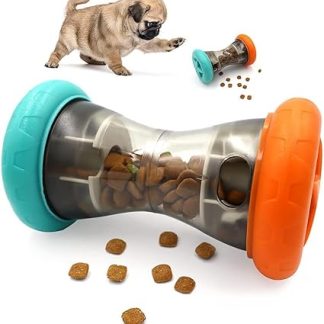 Игрушечная кормушка для собак на колесиках, интерактивный мячик для собак с функцией IQ, автоматическая медленная кормушка для питомцев, улучшает пищеварение собаки, стимулирует умственную деятельность, обеспечивает эффективное кормление.