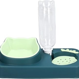 Автоматическая поилка-миска Cuifati для кошек, подходит для влажного и сухого корма, 2 в 1, пластиковая, нескользящая, для лучшего пищеварения.