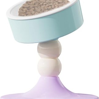 Приподнятая миска для кошек - вращается на 360 градусов, предотвращая опрокидывание, регулируемая высота, приподнятая миска для использования в помещении и на улице, для кошек.