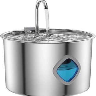 Поилка для кошек - 3,2 л, диспенсер из нержавеющей стали, автоматическая поилка для домашних животных с бесшумным насосом, конструкция с постоянным потоком, для использования в помещении, для котят, маленьких собак.