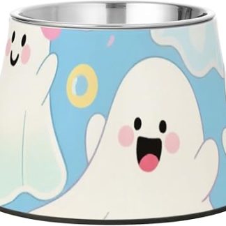 Счастливого Хэллоуина! Милые миски для еды и воды для домашних животных. Подставка из нержавеющей стали для медленного кормления кошек. Усы устали.