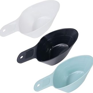 Набор из 3 мерных стаканчиков для корма для домашних животных Kisangel с эргономичными ручками и четкими мерными линиями для кормления собак, кошек, кроликов и птиц в домашних условиях.