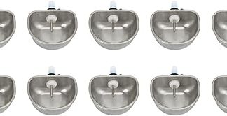 Миска для питьевой воды с ниппелем из нержавеющей стали, регулируемая чувствительность, поилка для кроликов, менее подвержена намоканию.