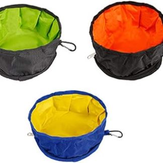 Набор из 3 дорожных мисок для собак, портативная складная поилка с застежкой-молнией и крючком для лазания, миски для котят.