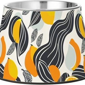 Улучшенная миска для корма для собак из нержавеющей стали с лимонным вкусом, предназначенная для медленного кормления и борьбы с усталостью.