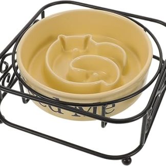 TOYANDONA Керамическая кормушка для кошек и собак с подставкой для медленного кормления влажным и сухим кормом, а также для котят