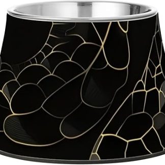 Миска для воды и еды Old Slow Style Cobra Midnight Black Gold Pets, модернизированная миска из нержавеющей стали для собак, кошек, кроликов, птиц и других животных.