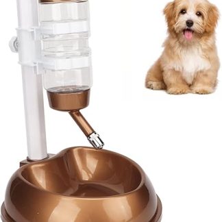 Напольная поилка для домашних животных, регулируемая по высоте миска для собак со съемной подставкой для еды и воды, нескользящее дно, портативная конструкция для использования.