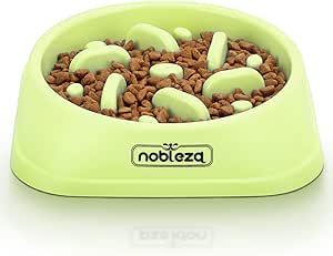 Миска Nobleza для крупных собак - интерактивная миска для еды, нескользящая, прочная и нетоксичная, большая, зеленая.