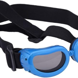 Outdoor Dog Sunglasses Anti-UV Eye Protection Goggles Waterproof Windproof Anti-Fog for Small Pet Puppy Cat (Blue)