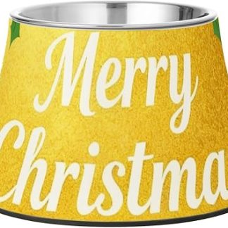 Счастливого Рождества! Приподнятая миска для воды для домашних животных, темно-золотистого цвета, из нержавеющей стали, для кормления кошек, собак, кроликов, птиц и собак. Platos para petros para comer lento