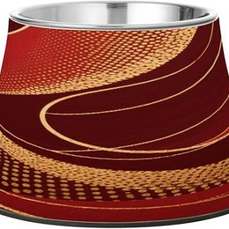 Абстрактное искусство Красные миски для домашних животных Нескользящие миски из нержавеющей стали для кормления кошек, для собак, которые медленно едят Усы Усталость