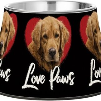 Милые миски для корма для домашних животных от Cute Dog Love Paws Raised Pets, нескользящие, из нержавеющей стали, подходят для собак, кошек, кроликов и птиц, с красивыми усами.