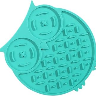 Универсальный силиконовый коврик для медленного кормления кошек, легко моется, на присосках, безопасный для животных (зеленый)