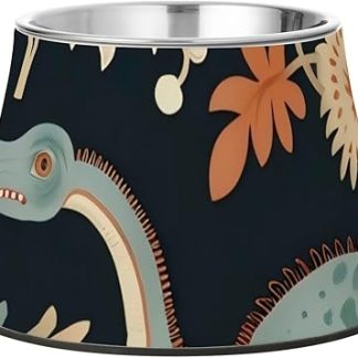 Миска для еды и воды для собак William Morris Dino Flower Colorful Dogs Food Water Bowl with Stand Stainless Steel Water Bowl for Loving Pets Comfort Feeding Platos para perros para comer lento