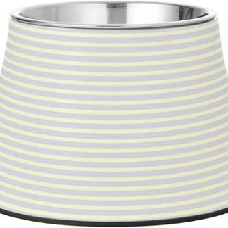 Миски для собак с вертикальными синими полосами и подставкой, из нержавеющей стали, для маленьких собак, чтобы предотвратить усталость и раздражение шерсти.