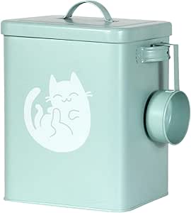 Контейнер для корма для домашних животных, 6 л, герметичный, влагостойкий, с ложкой, дозатором для лакомств, для щенков, кошек, кроликов, для кухни, кладовой.