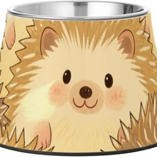 Милая мультяшная миска для корма для собак в бежевом цвете с нескользящим покрытием из нержавеющей стали. Миска для корма для собак, кошек, кроликов и птиц, предназначенная для медленного приема пищи.